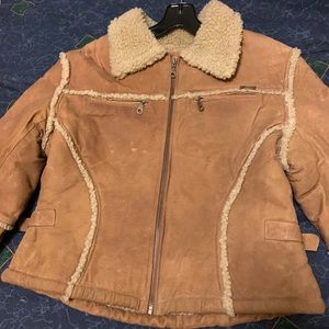 VTG (1996) Guess brown suede, Sherpa lined, size L